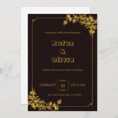 Donkerrood en Oranje esthetische bruiloft uitnodig Kaart (Voorkant / Achterkant)