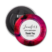 Donkerrood en Paars Abstracte dag Button Flesopener (Voorkant)