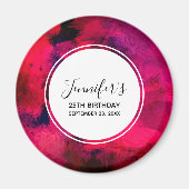 Donkerrood en Paars Abstracte dag Magneet (Voorkant)