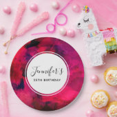 Donkerrood en Paars Abstracte dag Papieren Bordje (Feest)