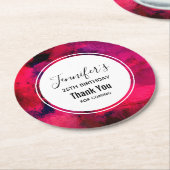 Donkerrood en Paars Abstracte dag Ronde Kartonnen Onderzetter (Gebogen)