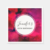 Donkerrood en Paars Abstracte dag Servet (Voorkant)