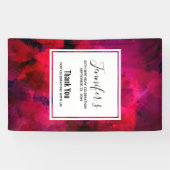 Donkerrood en Paars Abstracte dag Spandoek (Horizontaal)