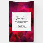 Donkerrood en Paars Abstracte dag Spandoek (Verticaal)