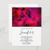 Donkerrood en Paars Abstracte dag Uitnodiging Briefkaart (Voorkant / Achterkant)