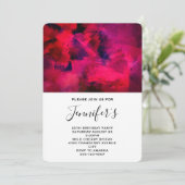 Donkerrood en paars abstracte verjaardag kaart (Staand voorkant)