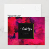 Donkerrood en Paars modern Abstract bedankt Briefkaart (Voorkant / Achterkant)