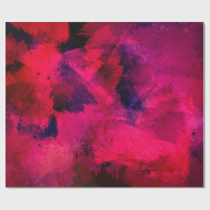 Donkerrood en paars, modern en abstract cadeaupapier