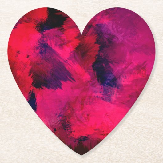 Donkerrood en paars, modern en abstract kartonnen onderzetters (Voorkant)