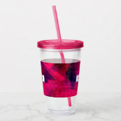 Donkerrood en Paars vet en modern Abstract Acryl Drinkbeker (Links)