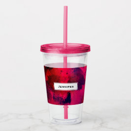 Donkerrood en Paars vet en modern Abstract Acryl Drinkbeker