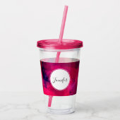 Donkerrood en Paars vet en modern Abstract Acryl Drinkbeker (Achterkant)