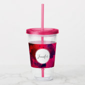 Donkerrood en Paars vet en modern Abstract Acryl Drinkbeker (Voorkant)