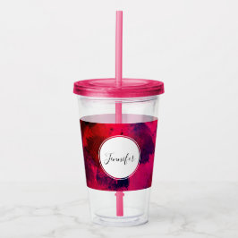 Donkerrood en Paars vet en modern Abstract Acryl Drinkbeker