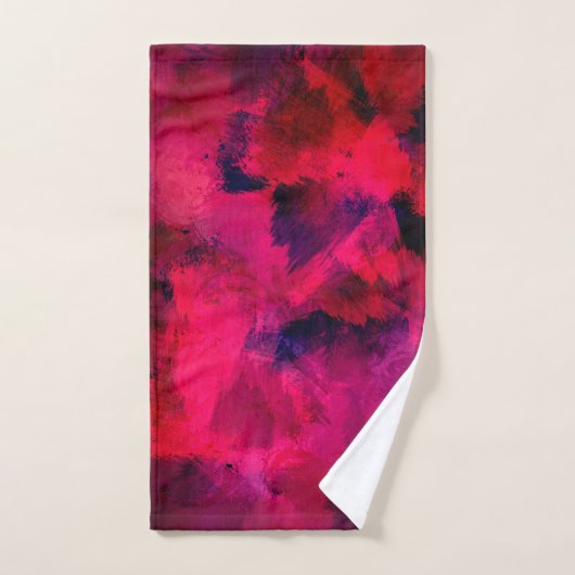 Donkerrood en Paars vet en modern Abstract Bad Handdoek (Handdoek)