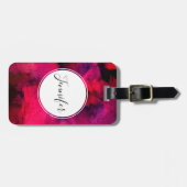 Donkerrood en Paars vet en modern Abstract Bagagelabel (Voorkant horizontaal)