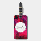 Donkerrood en Paars vet en modern Abstract Bagagelabel (Voorkant verticaal)