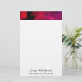 Donkerrood en Paars vet en modern Abstract Briefpapier (Staand voorkant)