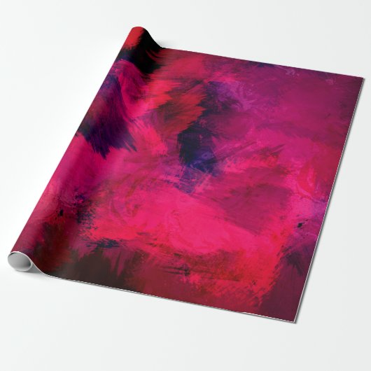Donkerrood en Paars vet en modern Abstract Cadeaupapier (Uitgerold)