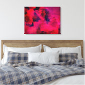 Donkerrood en Paars vet en modern Abstract Canvas Afdruk (Insitu (Slaapkamer))