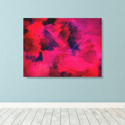Donkerrood en Paars vet en modern Abstract Canvas Afdruk (Insitu (Houten vloer))