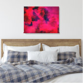 Donkerrood en Paars vet en modern Abstract Canvas Afdruk (Insitu (Slaapkamer))
