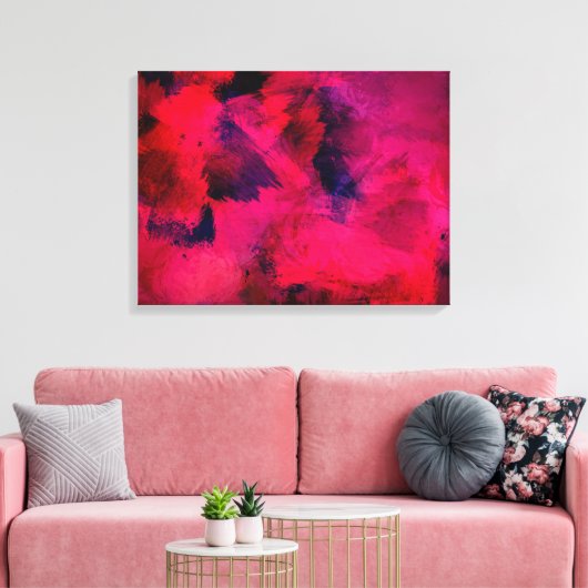 Donkerrood en Paars vet en modern Abstract Canvas Afdruk (Insitu (Woonkamer))