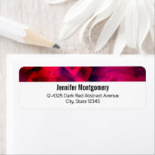 Donkerrood en Paars vet en modern Abstract Etiket (Insitu)