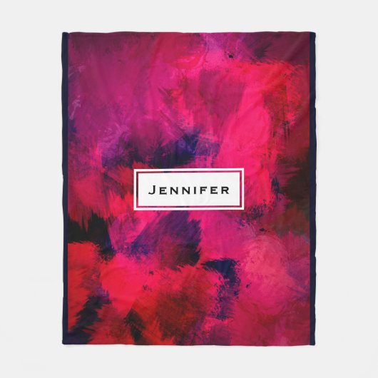 Donkerrood en Paars vet en modern Abstract Fleece Deken (Voorkant)