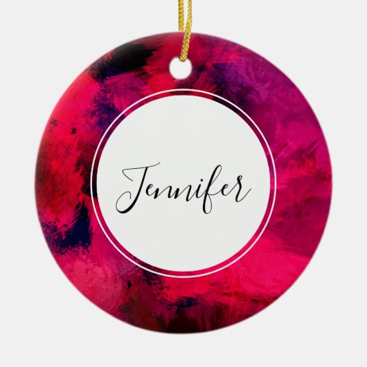 Donkerrood en Paars vet en modern Abstract Keramisch Ornament (Voorkant)