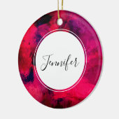 Donkerrood en Paars vet en modern Abstract Keramisch Ornament (Links)