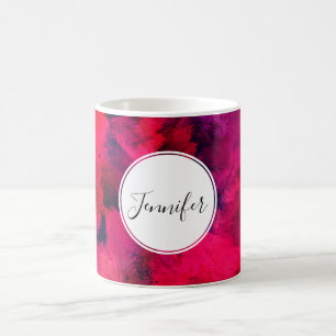 Donkerrood en Paars vet en modern Abstract Koffiemok