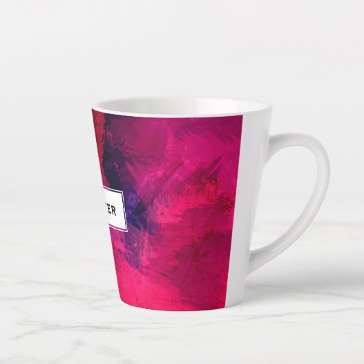 Donkerrood en Paars vet en modern Abstract Latte Mok (Rechts)