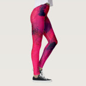 Donkerrood en Paars vet en modern Abstract Leggings (Rechts)