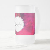 Donkerrood en Paars vet en modern Abstract Matglas Bierpul (Voorkant rechts)