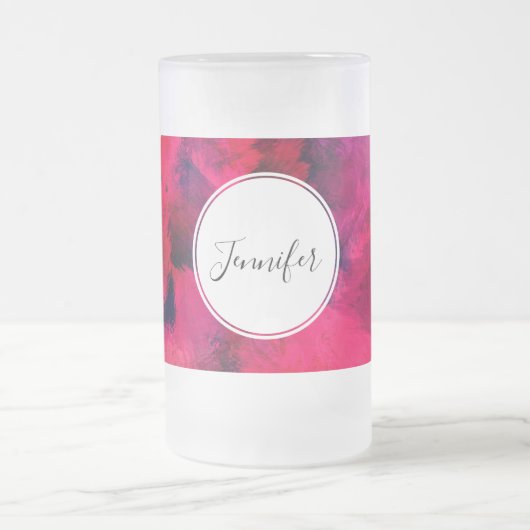 Donkerrood en Paars vet en modern Abstract Matglas Bierpul (Center)