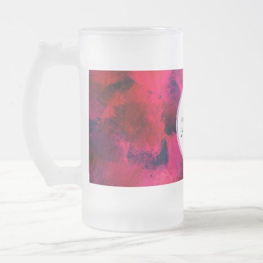 Donkerrood en Paars vet en modern Abstract Matglas Bierpul (Links)