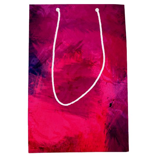 Donkerrood en Paars vet en modern Abstract Medium Cadeauzakje (Voorkant)