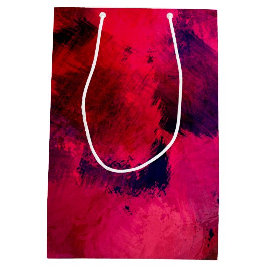 Donkerrood en Paars vet en modern Abstract Medium Cadeauzakje (Achterkant)