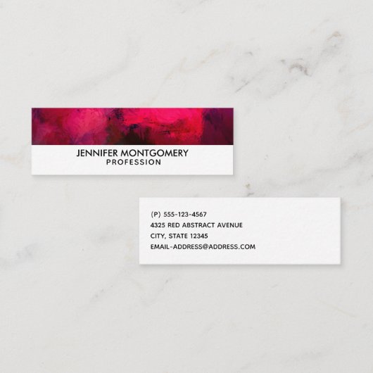 Donkerrood en Paars vet en modern Abstract Mini Visitekaartje (Voorkant / Achterkant)