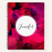 Donkerrood en Paars vet en modern Abstract Notitieboek (Voorkant)