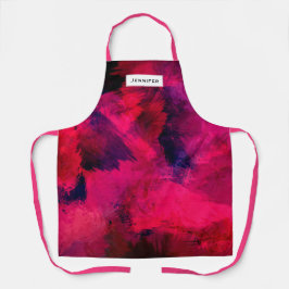 Donkerrood en Paars vet en modern Abstract Schort