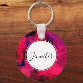 Donkerrood en Paars vet en modern Abstract Sleutelhanger (Voorkant)