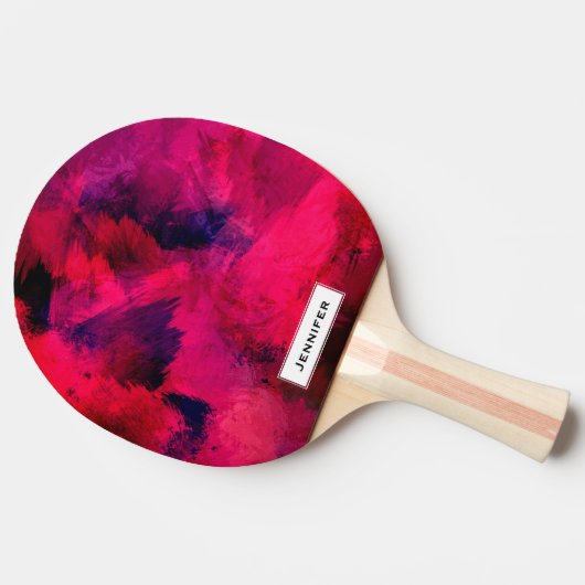 Donkerrood en Paars vet en modern Abstract Tafeltennisbatje (Zijkant)