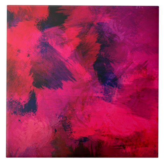 Donkerrood en Paars vet en modern Abstract Tegeltje (Voorkant)