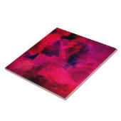 Donkerrood en Paars vet en modern Abstract Tegeltje (Zijkant)