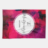 Donkerrood en Paars vet en modern Abstract Theedoek (Horizontaal)