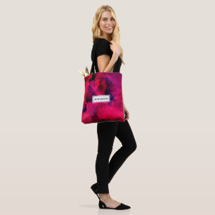 Donkerrood en Paars vet en modern Abstract Tote Bag