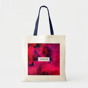 Donkerrood en Paars vet en modern Abstract Tote Bag