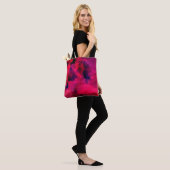 Donkerrood en Paars vet en modern Abstract Tote Bag (Op model)